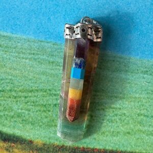 Vintage Multicolor Rainbow Crystal Pendant